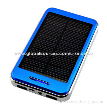 Solar Mobile Phone Charger with 10,000mAh Lithium Battery and Dual Output 5V/1A, 5V/2A